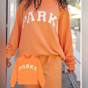 PARKE Heritage Varsity Mockneck- CREAMSICLE AND WHITE